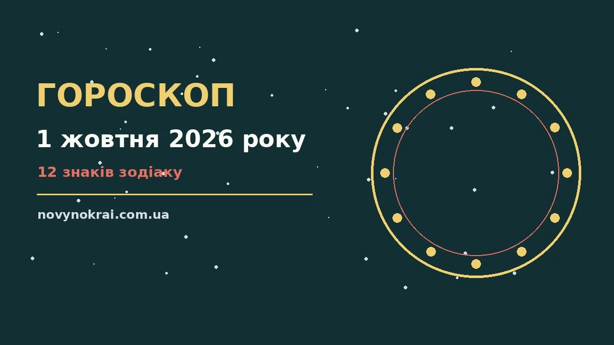Гороскоп на 1 жовтня 2026 року: що підготували зорі про події, зустрічі та вибір