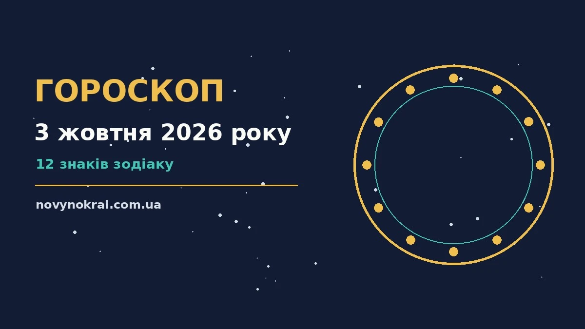 Гороскоп на 3 жовтня 2026 року: що підготували зорі про події, зустрічі та вибір