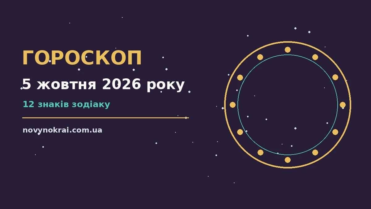 Гороскоп на 5 жовтня 2026 року: що підготували зорі про події, зустрічі та вибір